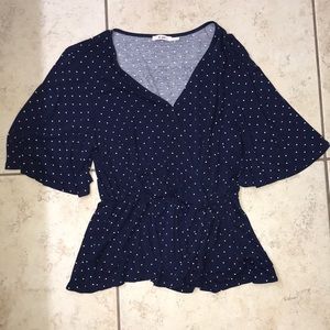 Womens Peplum Wrap Top